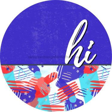 Patriotic Door Hanger Hi Dco - 01513 - Dh 18’ Round Wood
